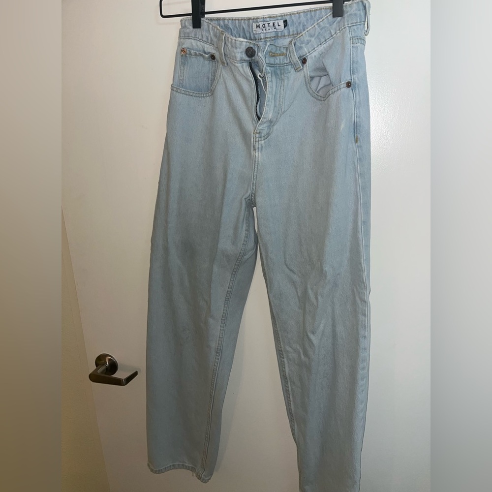 Motel rocks parallel jeans in super light wash